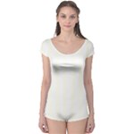 Vertical Stripes - White and Ivory Boyleg Leotard (Ladies)