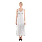 Vertical Stripes - White and Ivory Full Print Maxi Dress