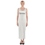 Vertical Stripes - White and Ivory Fitted Maxi Dress