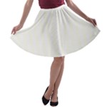 Vertical Stripes - White and Ivory A-line Skater Skirt