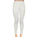 Vertical Stripes - White and Ivory Women s Leggings