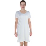 Vertical Stripes - White and Ivory Short Sleeve Nightdress