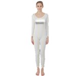 Vertical Stripes - White and Ivory Long Sleeve Catsuit