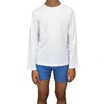 Vertical Stripes - White and Ivory Kid s Long Sleeve Swimwear