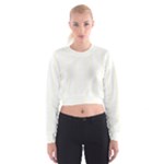 Vertical Stripes - White and Ivory Women s Cropped Sweatshirt