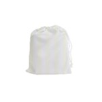 Vertical Stripes - White and Ivory Drawstring Pouch (S)