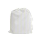 Vertical Stripes - White and Ivory Drawstring Pouch (L)
