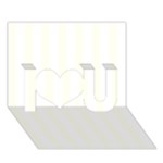 Vertical Stripes - White and Ivory I Love You 3D Greeting Card (7x5)
