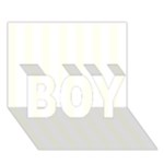 Vertical Stripes - White and Ivory BOY 3D Greeting Card (7x5)