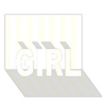 Vertical Stripes - White and Ivory GIRL 3D Greeting Card (7x5)