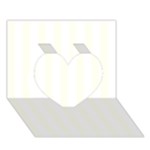 Vertical Stripes - White and Ivory Heart 3D Greeting Card (7x5)