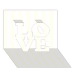 Vertical Stripes - White and Ivory LOVE 3D Greeting Card (7x5)