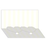 Vertical Stripes - White and Ivory Twin Heart Bottom 3D Greeting Card (8x4)