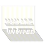 Vertical Stripes - White and Ivory YOU ARE INVITED 3D Greeting Card (7x5)
