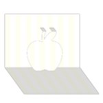 Vertical Stripes - White and Ivory Apple 3D Greeting Card (7x5)