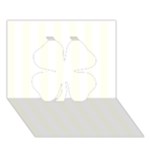 Vertical Stripes - White and Ivory Clover 3D Greeting Card (7x5)