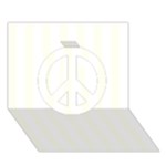 Vertical Stripes - White and Ivory Peace Sign 3D Greeting Card (7x5)