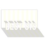 Vertical Stripes - White and Ivory BEST SIS 3D Greeting Card (8x4)