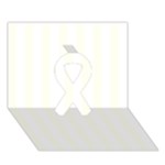 Vertical Stripes - White and Ivory Ribbon 3D Greeting Card (7x5)