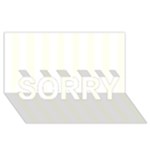 Vertical Stripes - White and Ivory SORRY 3D Greeting Card (8x4)