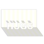 Vertical Stripes - White and Ivory HUGS 3D Greeting Card (8x4)