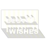 Vertical Stripes - White and Ivory Best Wish 3D Greeting Card (8x4)