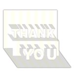 Vertical Stripes - White and Ivory THANK YOU 3D Greeting Card (7x5)