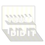 Vertical Stripes - White and Ivory You Did It 3D Greeting Card (7x5)