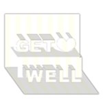 Vertical Stripes - White and Ivory Get Well 3D Greeting Card (7x5)