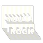 Vertical Stripes - White and Ivory You Rock 3D Greeting Card (7x5)