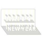 Vertical Stripes - White and Ivory Happy New Year 3D Greeting Card (8x4)