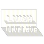 Vertical Stripes - White and Ivory Laugh Live Love 3D Greeting Card (8x4)