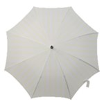 Vertical Stripes - White and Ivory Hook Handle Umbrella (Medium)
