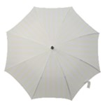 Vertical Stripes - White and Ivory Hook Handle Umbrella (Small)
