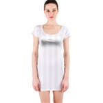 Vertical Stripes - White and White Smoke Short Sleeve Bodycon Dress
