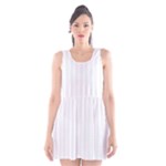 Vertical Stripes - White and White Smoke Scoop Neck Skater Dress