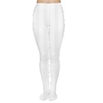 Vertical Stripes - White and White Smoke Women s Tights