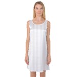 Vertical Stripes - White and White Smoke Sleeveless Satin Nightdress