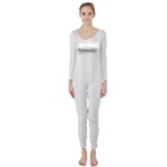 Vertical Stripes - White and White Smoke Long Sleeve Catsuit
