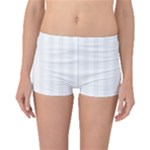 Vertical Stripes - White and White Smoke Boyleg Bikini Bottoms