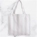Vertical Stripes - White and White Smoke Zipper Grocery Tote Bag