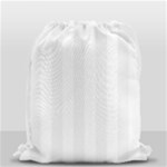 Vertical Stripes - White and White Smoke Drawstring Bag (Small)