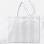 Vertical Stripes - White and White Smoke Zipper Large Tote Bag