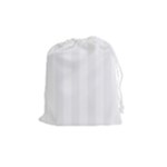 Vertical Stripes - White and White Smoke Drawstring Pouch (M)