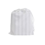 Vertical Stripes - White and White Smoke Drawstring Pouch (L)