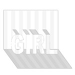 Vertical Stripes - White and White Smoke GIRL 3D Greeting Card (7x5)