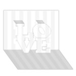 Vertical Stripes - White and White Smoke LOVE 3D Greeting Card (7x5)