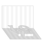 Vertical Stripes - White and White Smoke LOVE Bottom 3D Greeting Card (7x5)