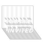 Vertical Stripes - White and White Smoke YOU ARE INVITED 3D Greeting Card (7x5)