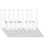Vertical Stripes - White and White Smoke BEST SIS 3D Greeting Card (8x4)
